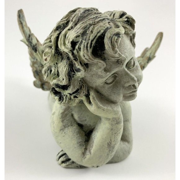 Vintage Laying Angel / Cherub Figurine Candle Holder, Resin, Victorian Style. - Picture 3 of 10